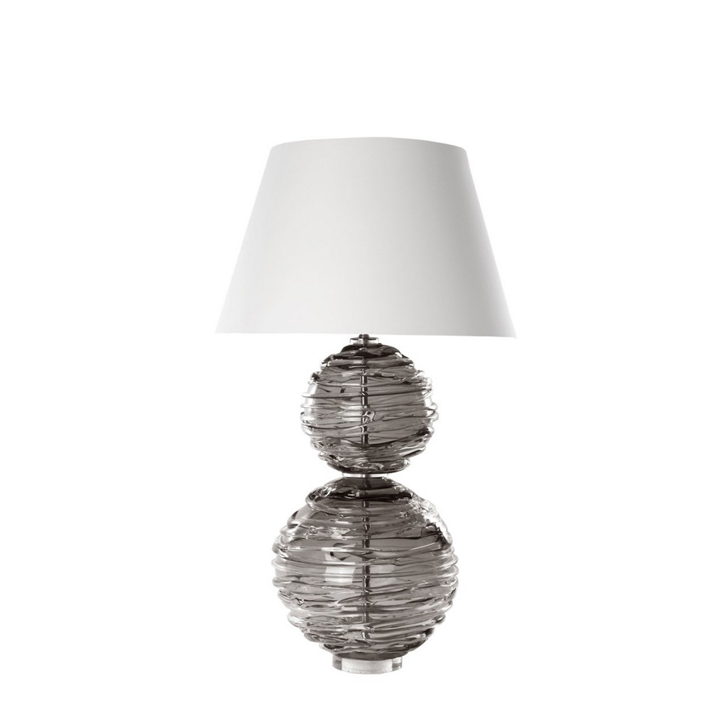 Alfie Crystal Glass Lamp by William Yeoward in Slate Grey